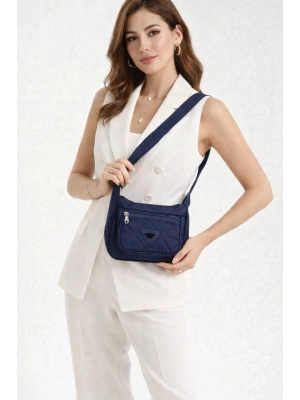 Lacivert Renk 2 Bölme Kapitone Orta Boy Çanta CB3697