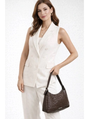 Kahve Renk ÖRGÜLÜ BAGET Çanta CB51941