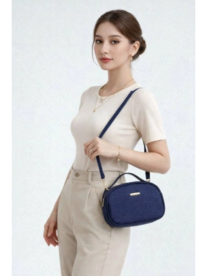 Lacivert Renk 2 Bölme Lakos Çapraz Çanta CB37373