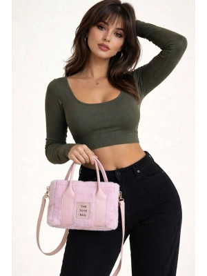 Pudra Renk PELUŞ KALİTE Çanta CB88142