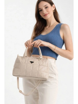 Açık Vizon Renk Kapitone Kol Çanta CB78194