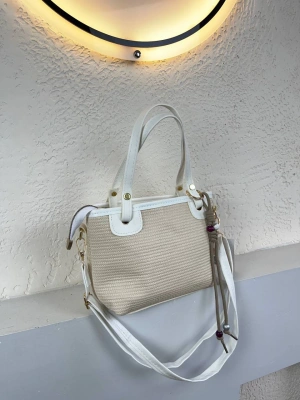 Beyaz HASIR YENİ SEZON KALİTE Çanta CB6781