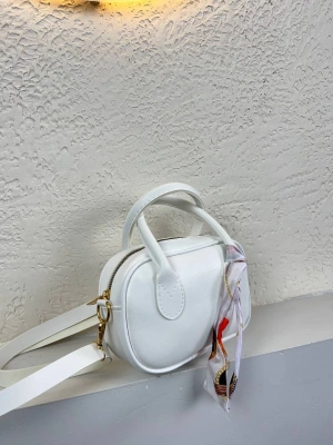 Beyaz Mini Fularlı Çanta CB9134