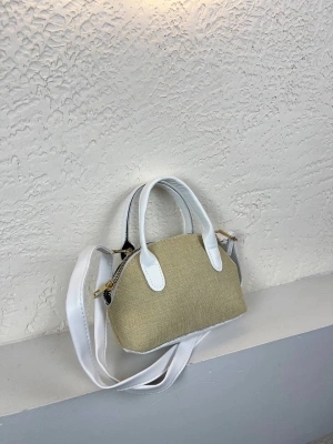 Beyaz Renk KAMPANYA MİNİ HASIR Çanta CB8144