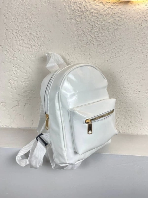 Beyaz Rugan Sırt Çanta