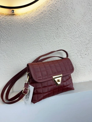 Bordo Renk 2 Bölme Kapitone Çanta CB89114