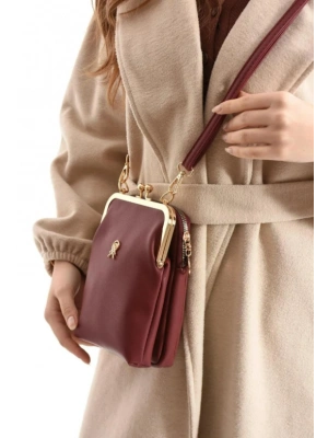 Bordo Renk 3 Bölme HB Çanta CB9023