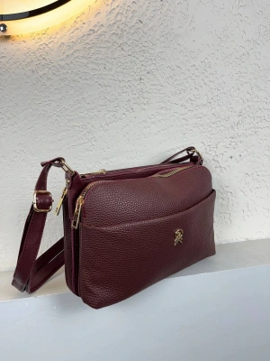 Bordo Renk 4 Bölme HB Çanta CB2369