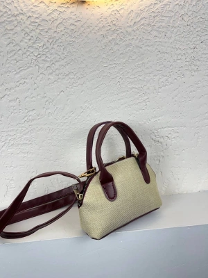 Bordo Renk KAMPANYA MİNİ HASIR Çanta CB8144