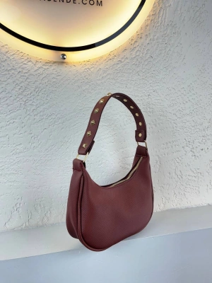 Bordo Renk Lakos Deri Baget Çanta CB7171