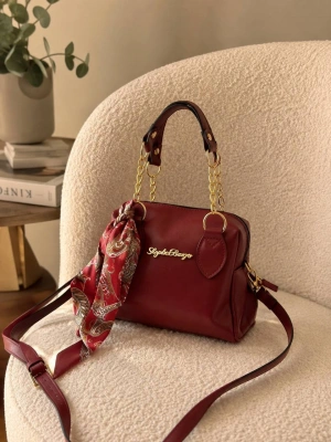 Bordo Renk Mini Boy Fularlı StyleBag Çanta CB75169