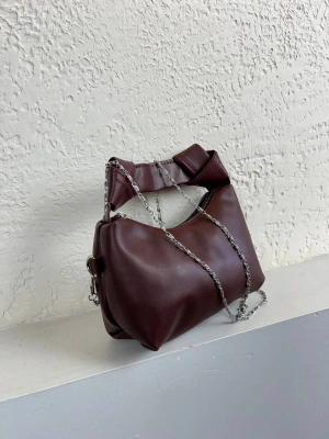 Bordo Renk Mini Zincirli Çanta CB6713