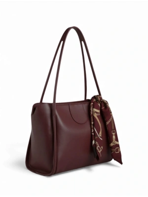 Bordo Renk Yeni Fularlı Kol Çanta CB1444