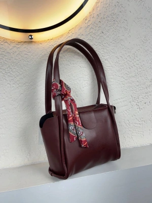Bordo Renk Yeni Fularlı Kol Çanta CB1444