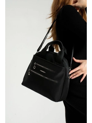 Düz Siyah Renk 4 Bölme Kalite Çanta CB6611