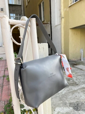 Gri TOTE Fularlı Kalite Çanta CB09131