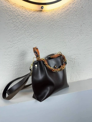 Kahve Fularlı Çapraz Çanta CB5219