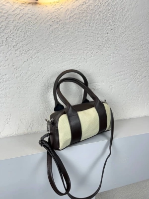 Kahve Renk Çizgili Çanta CB8262