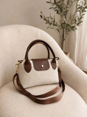 Kahve Renk hasır MİNİ Çanta CB01451