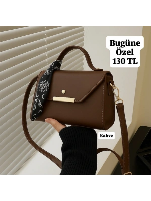 Kahve Renk Kalıp Fularlı Çanta CB9145