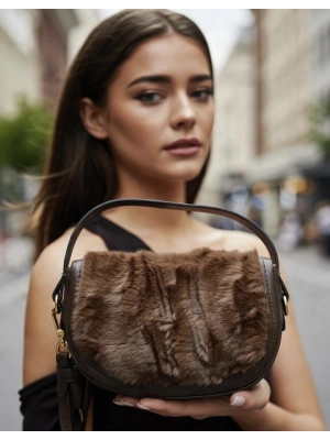 Kahve Renk Peluş Çanta CB90913