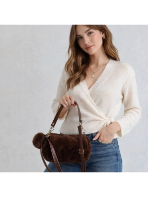 Kahve Renk PONPON PELUŞLU Çanta CB82191