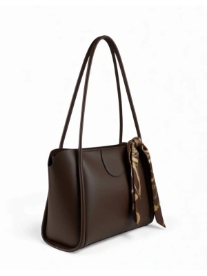 Kahve Renk Yeni Fularlı Kol Çanta CB1444