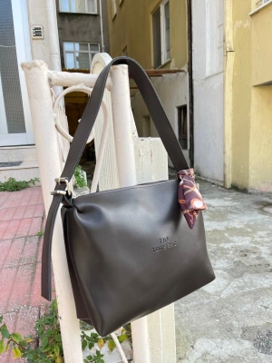 Kahve TOTE Fularlı Kalite Çanta CB09131