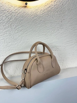 Koyu Vizon Renk Tote Lakos Deri Çanta CB9256