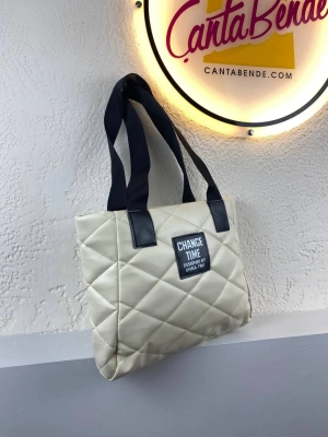 Krem Büyük Boy Kol Çanta CB4963