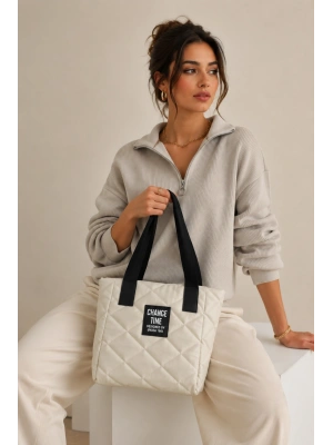 Krem Büyük Boy Kol Çanta CB4963