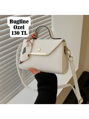 Krem Renk Kalıp Fularlı Çanta CB9145