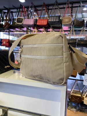 Krem Renk Krinkıl Kumaş Çanta CB8522