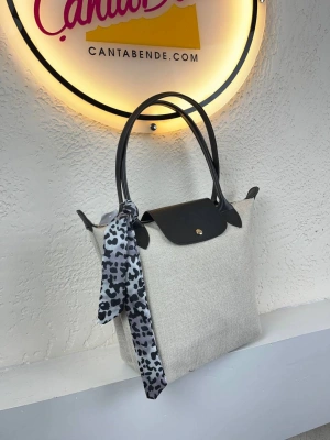 Krem Renk Siyah Sap Çanta CB0104