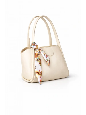 Krem Renk Yeni Fularlı Kol Çanta CB1444