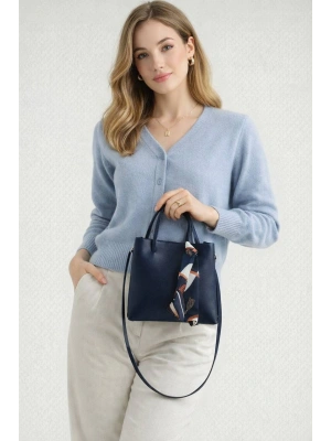 Lacivert MİNİ BOY Fularlı Çanta CB0000