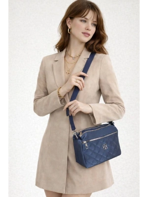 Lacivert Renk 3 Bölme Kapitone Çanta CB90113