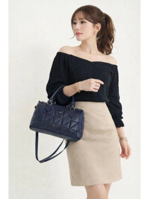 Lacivert Renk Kapitone Kol Çanta CB78194