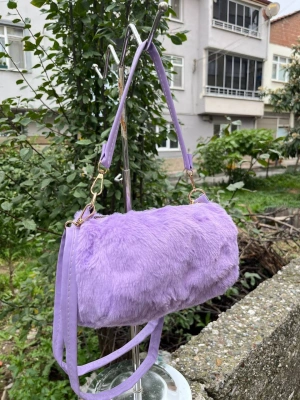 Mor Renk PONPON PELUŞLU Çanta CB82191
