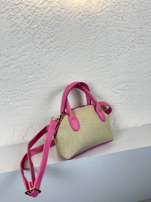Pembe Renk KAMPANYA MİNİ HASIR Çanta CB8144