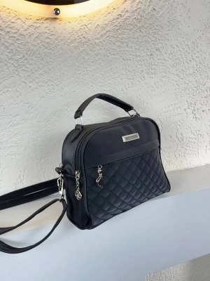 Siyah 3 Bölme Kapitone Çanta CB1742