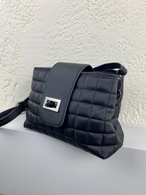 Siyah Kapitone 2 Bölmeli Kalite Çanta CB8798