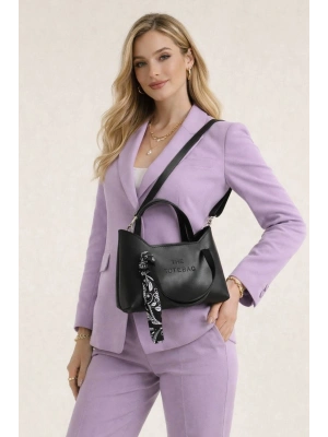 Siyah Renk Fular Detaylı Deri Çanta CB78133