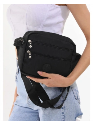 Siyah Renk Krinkıl Kumaş Çanta CB8522