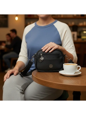 Siyah Renk Lakos 3 Bölme Çanta CB28177