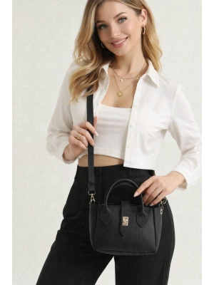 Siyah Renk LAKOS Deri Çapraz Çanta CB72382