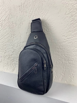 Siyah Renk Suni Deri Body Bag Çanta