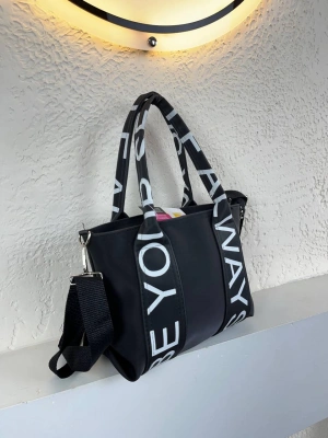 Siyah Renk YAZILI KALİTE Çanta CB6811