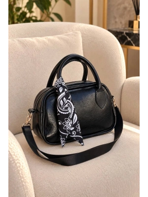 Siyah Renk YENİ FULARLI Çanta CB82141