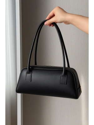 Siyah Renk Yumuşak Deri Kol Çanta CB1341